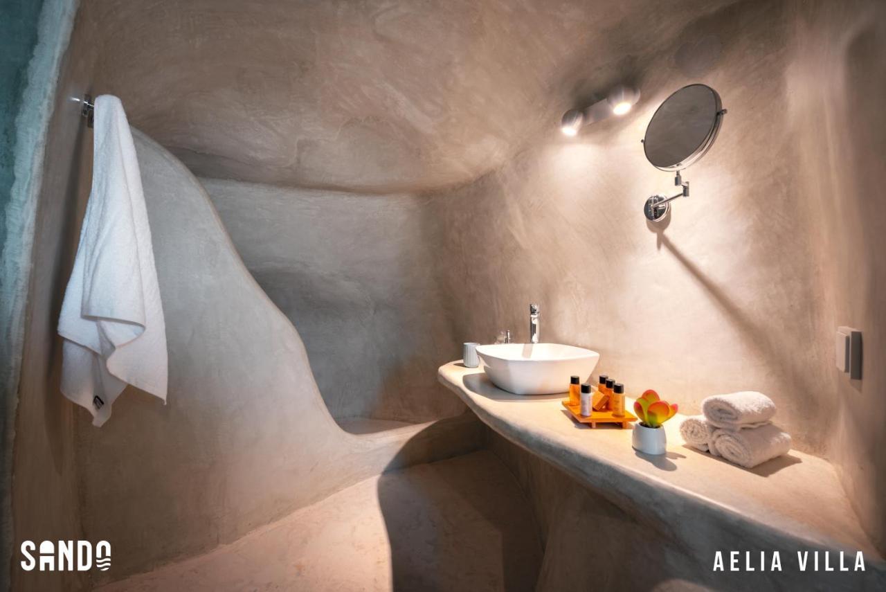 Vourvoúlos Sando Traditional Cave Villas With Jacuzzi And Sea View المظهر الخارجي الصورة